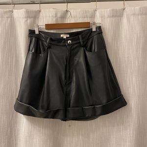 WeWoreWhat Size 29 Black Faux Leather Shorts